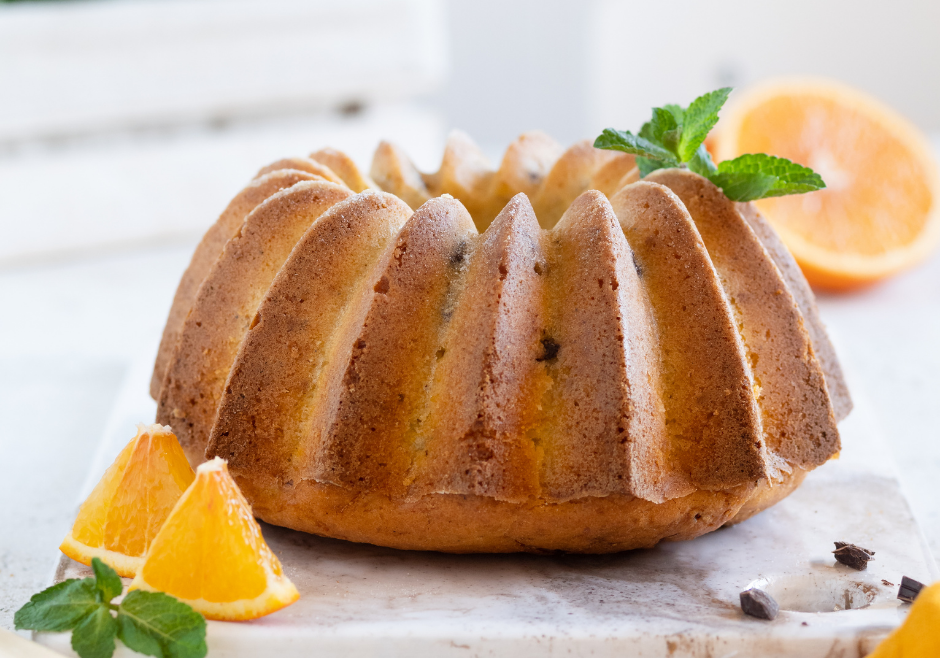 Torta con arancia e cioccolato